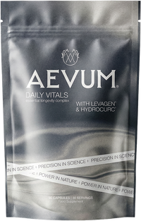 AEVUM Daily Vitals longevity supplement pouch — 90 capsules with Levagen & HydroCurc