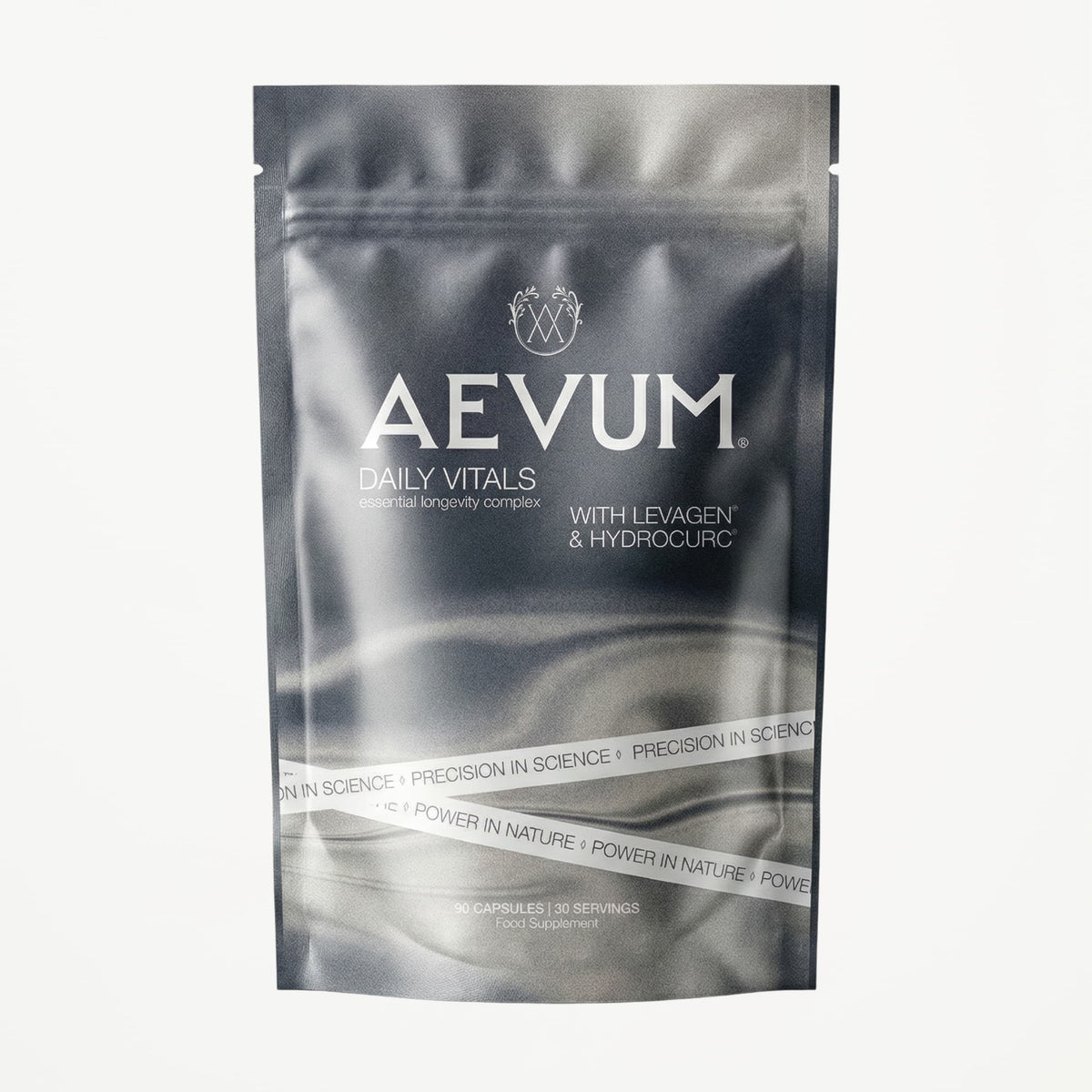 AEVUM Daily Vitals essential longevity complex pouch, front view