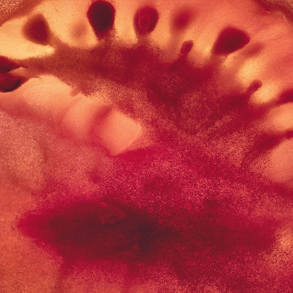 Abstract red textured image representing cellular damage, one of AEVUM's hallmarks of ageing